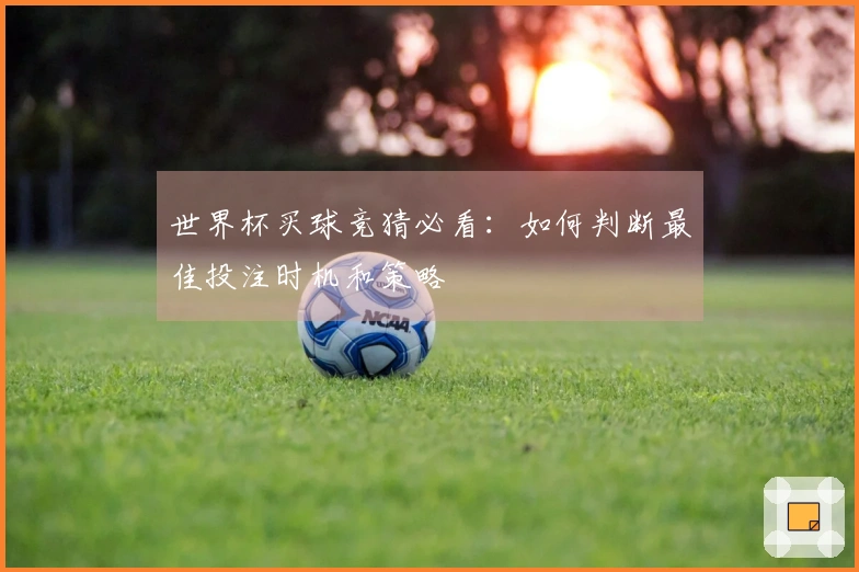 世界杯买球竞猜必看：如何判断最佳投注时机和策略